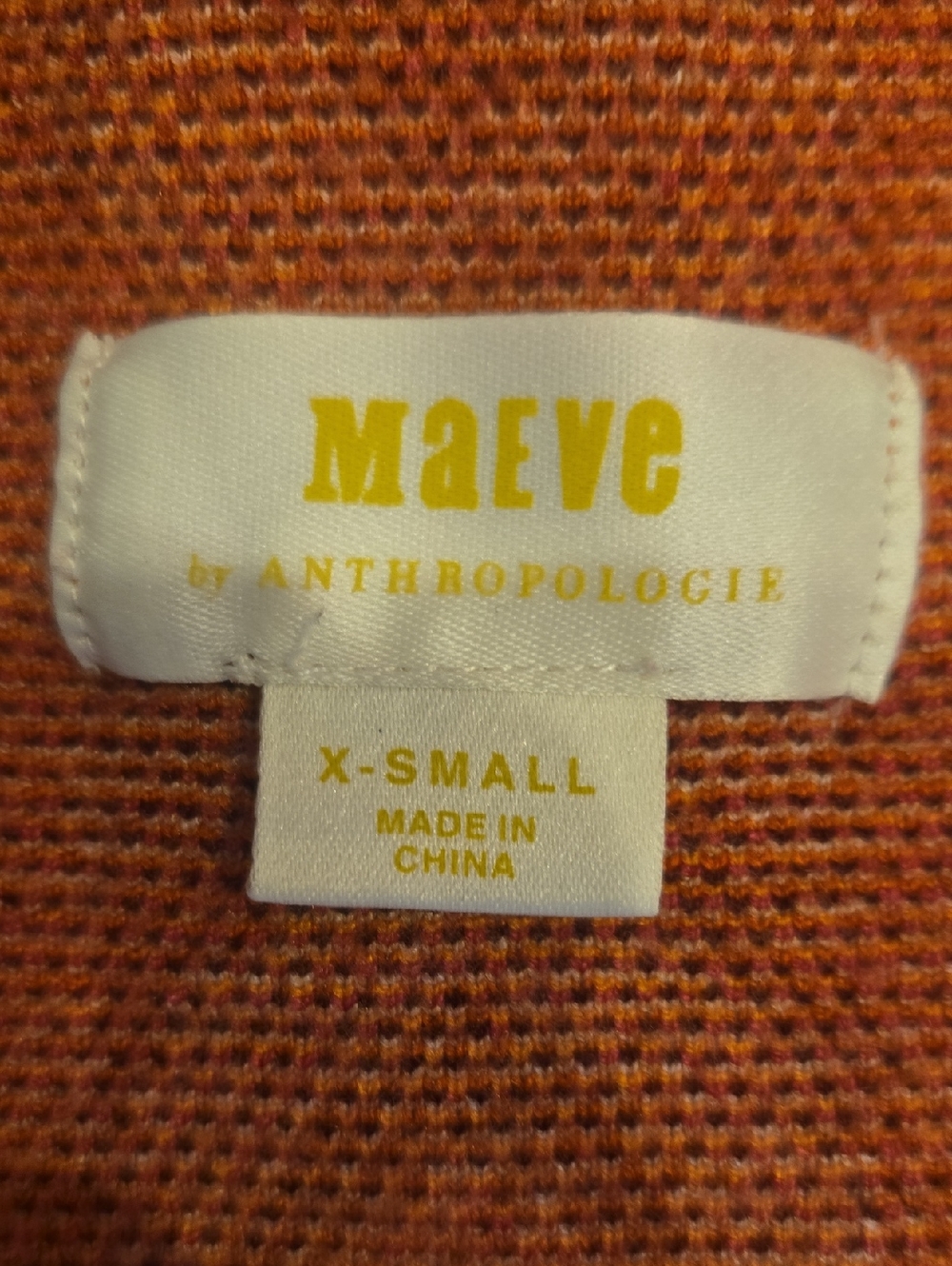 Maeve by Anthropologie Orange Design Print V-Cut Sweater Vest - Picture 2 of 6